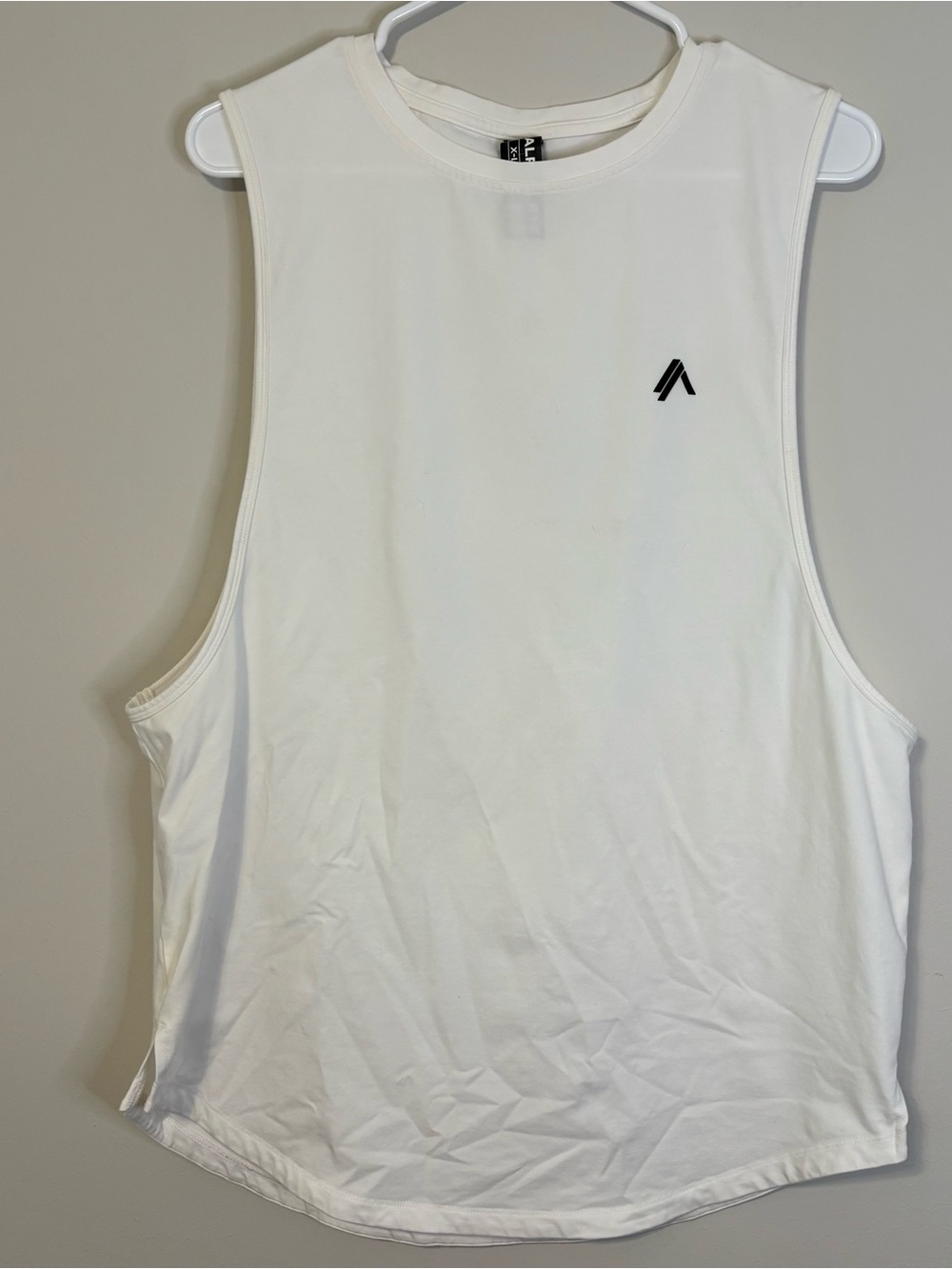 Alphalete White Muscle Tank with Small Black Logo